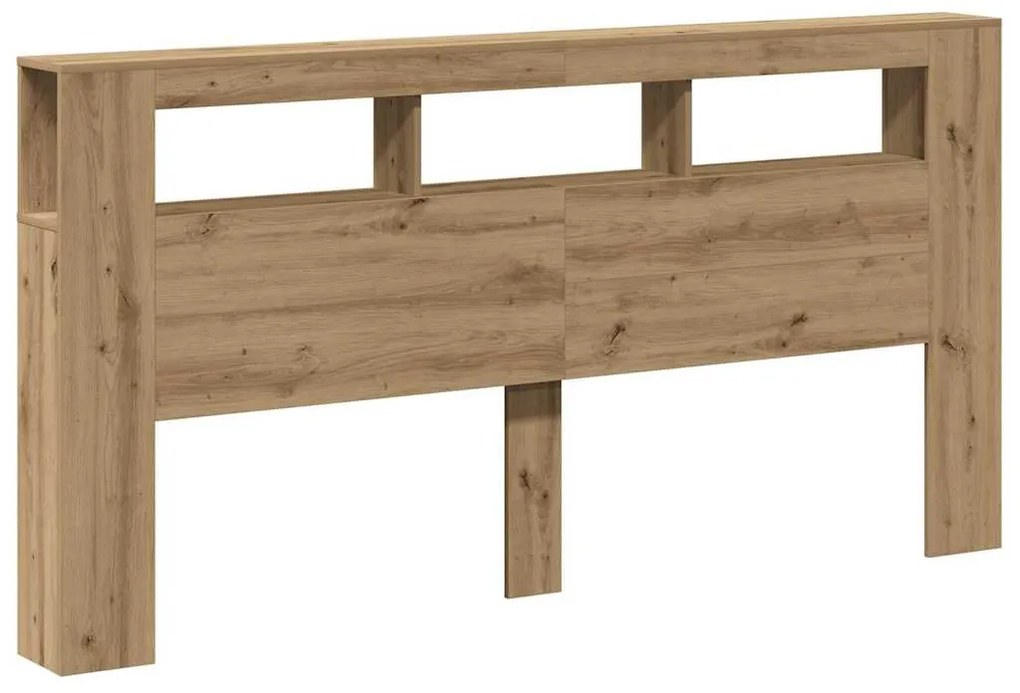 vidaXL LED κεφαλάρι Artisan Oak 200x18,5x103,5 cm Κατασκευασμένο ξύλο