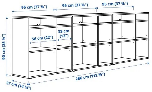 VIHALS σύνθεση με ράφια, 286x37x90 cm 295.210.71