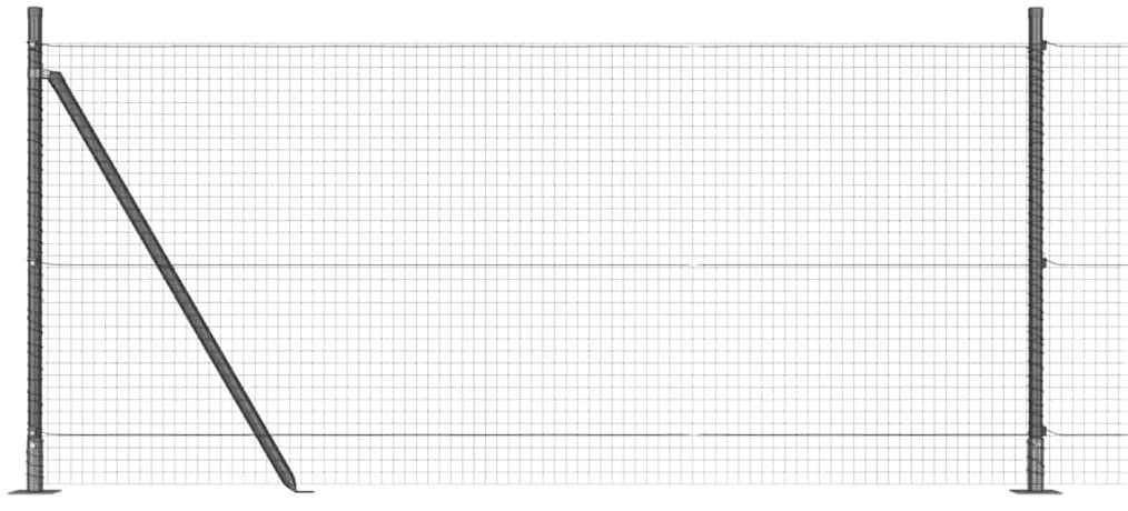 vidaXL Στύλος Περιφράξεων Γκρι 10 x 1 μ (25 x 25 mm πλέγμα) Ατσάλι