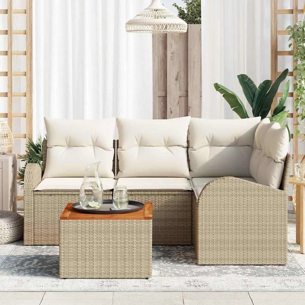 vidaXL Σετ Καναπέ Κήπου 5 pcs Beige, λευκό