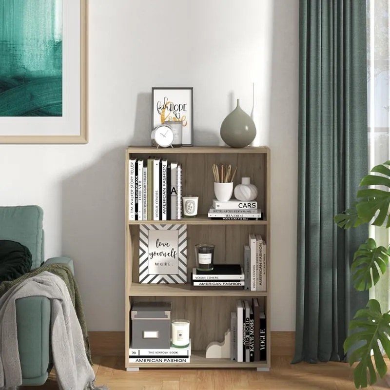 Βιβλιοθήκη Tomar 3 Γκρί Δρύς 70x24,5x107,5 εκ. 70x24.5x107.5 εκ.