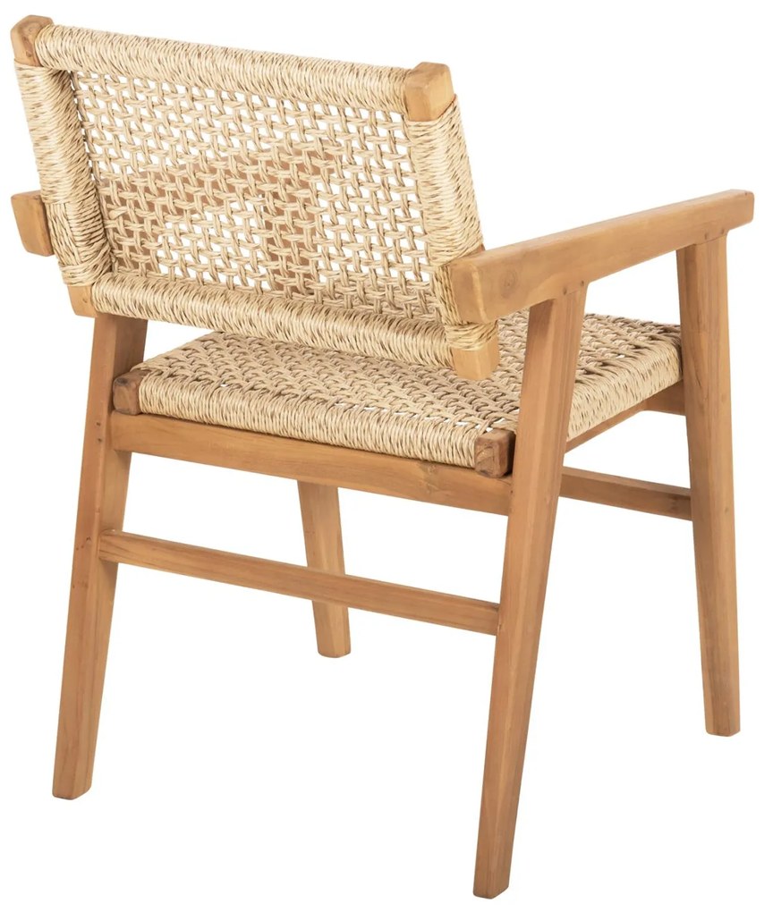 Πολυθρόνα BJORN Μασίφ Ξύλο Teak Φυσικό και Σχοινί 54,5x61x85Yεκ. 54.5x61x85 εκ.