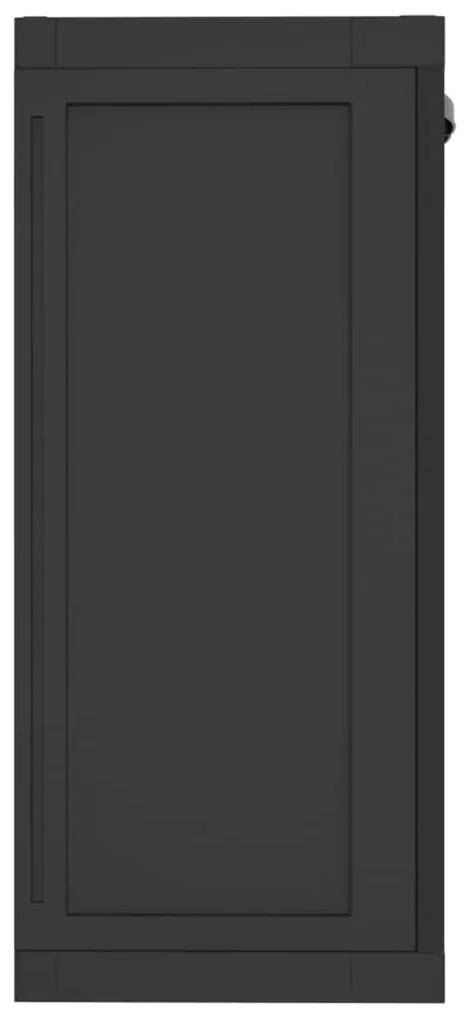 vidaXL Ντουλάπι Αποθ. Εξ. Χώρου Μαύρο 65x37x85 εκ. Πολυπροπυλένιο