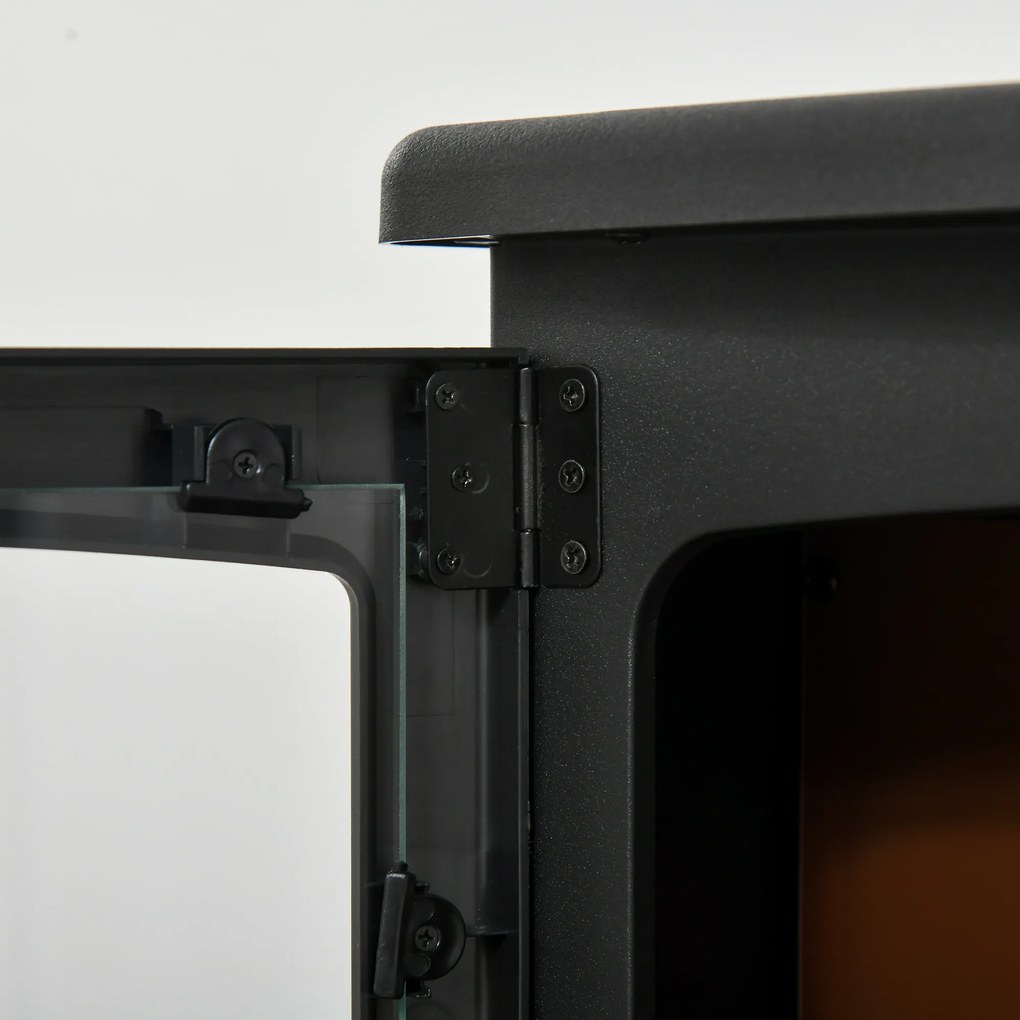 HOMCOM Ηλεκτρικό τζάκι LED αυτόνομο με εφέ φλόγας 900/1800W Μαύρο