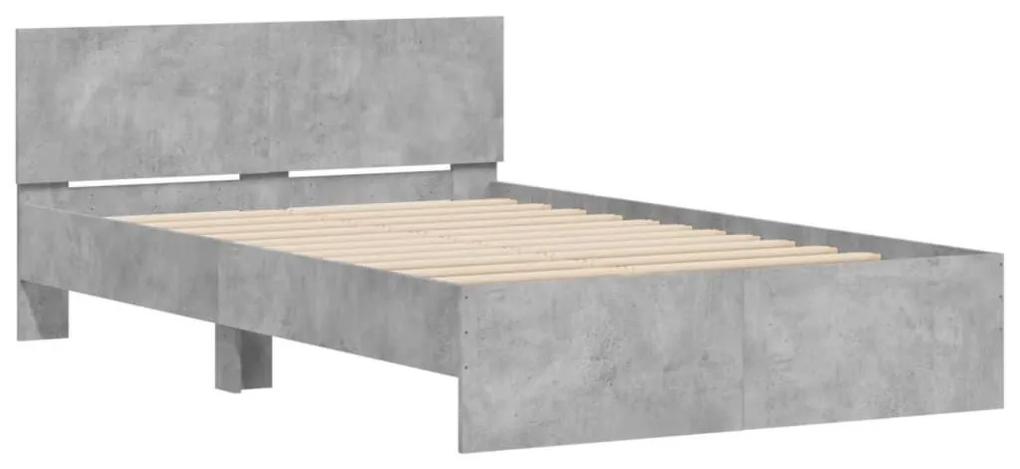 Πλαίσιο Κρεβατιού με Κεφαλάρι Γκρι Σκυροδεμ. 120x200 εκ - Γκρι
