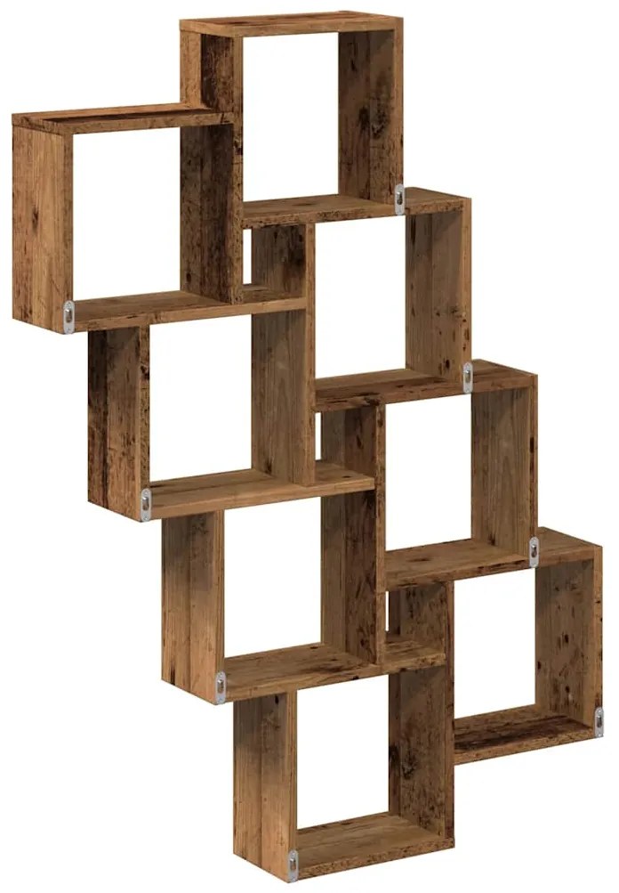 Ράφι κύβος τοίχου Παλιό ξύλο 90x15x119,5 cm Κατασκευασμένο ξύλο - Καφέ