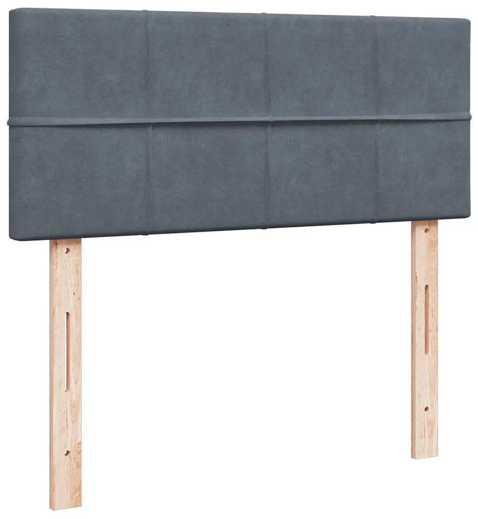 vidaXL Κρεβάτι Boxspring με Στρώμα Σκούρο Γκρι 120x190 εκ. Βελούδινο
