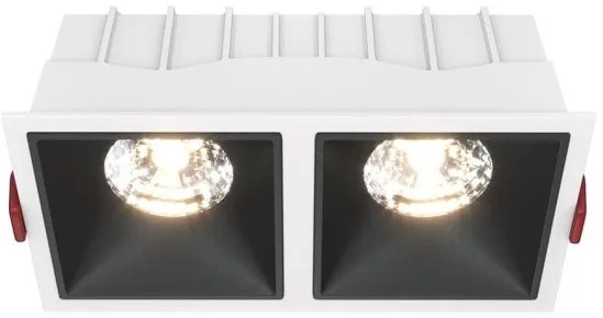 Χωνευτό Σποτ Οροφής Alfa LED 30W 3000K Διπλό Μαύρο-Λευκό DL043-02-15W3K-SQ-WB MAYTONI-DL043-02-15W3K-SQ-WB-Μαύρο-Λευκό DL043-02-15W3K-SQ-WB