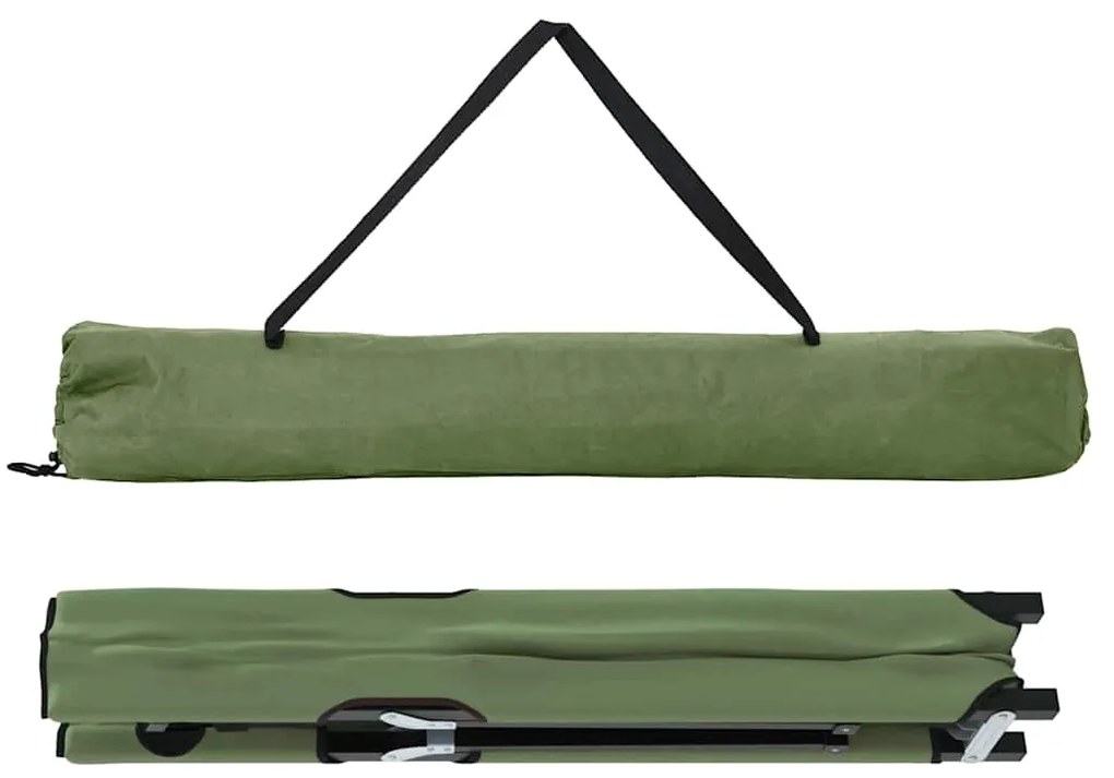 vidaXL Αναδιπλούμενο Κρεβάτι Κάμπινγκ Πράσινο 206 x 76 x 74 εκ