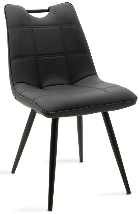 Καρέκλα Nely pakoworld ανθρακί pu-μαύρο πόδι