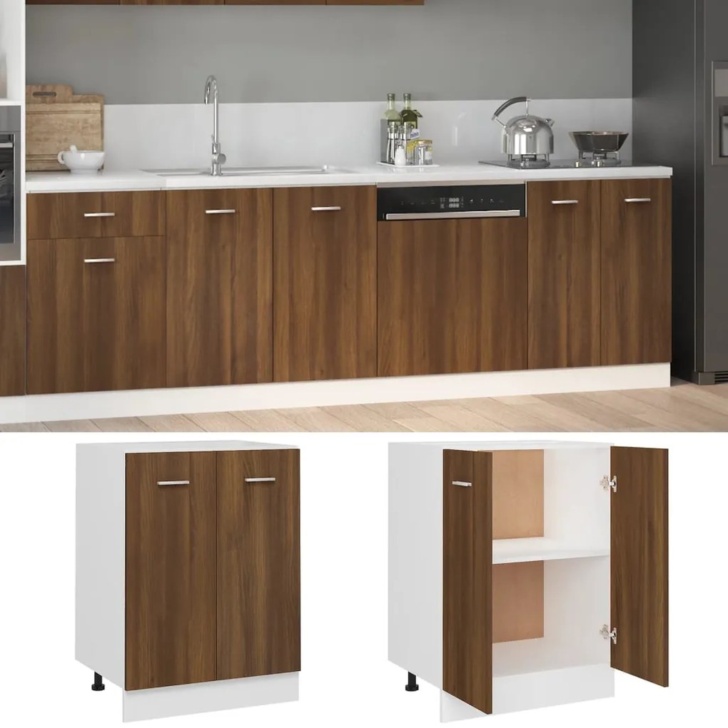 vidaXL Ντουλάπι "Lyon" Καφέ Δρυς 60x46x81,5 εκ. από Τεχνητό Ξύλο