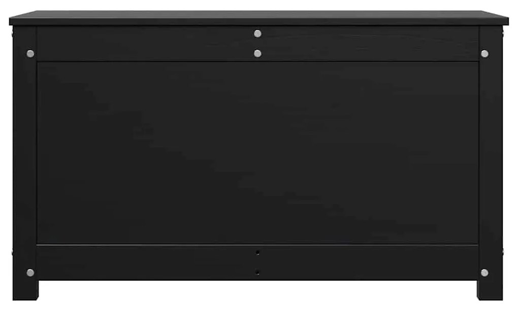 vidaXL Κουτί Αποθήκευσης Μαύρο 80x40x45,5 εκ από Μασίφ Ξύλο Πεύκου