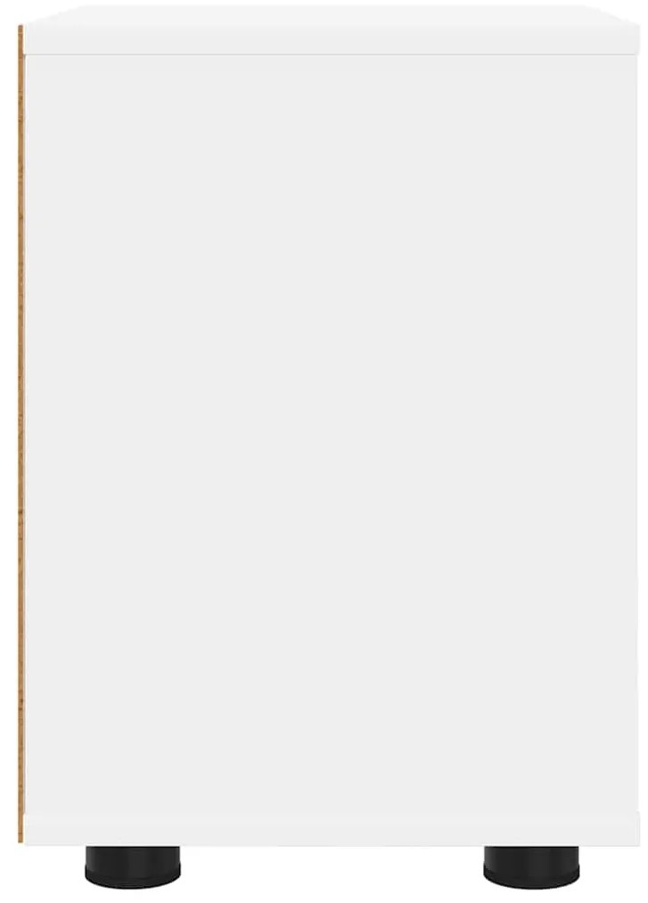 vidaXL Κομοδίνο με συρτάρι Λευκό 30,5 x 30 x 43 εκ Επεξεργασμένο ξύλο