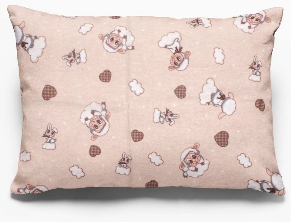 DIMcol ΜΑΞΙΛΑΡΟΘΗΚΗ ΕΜΠΡΙΜΕ ΠΑΙΔ Flannel Cotton 100% 50Χ70 Προβατάκι 07 Beige 1925853106600780