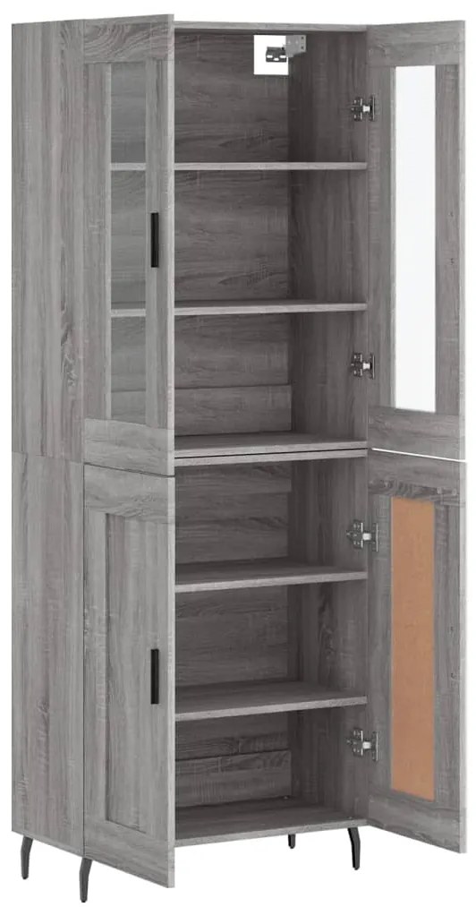 vidaXL Ντουλάπι Γκρι Sonoma 69,5 x 34 x 180 εκ. Επεξεργασμένο Ξύλο