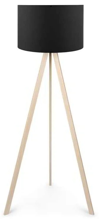 Φωτιστικό δαπέδου Rosling Megapap Mdf/ύφασμα/Pvc χρώμα φυσικό/μαύρο 38x21x140εκ.