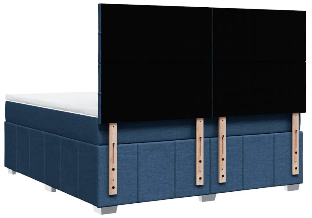 Κρεβάτι Boxspring με Στρώμα Μπλε 180x200 εκ. Υφασμάτινο 3291753