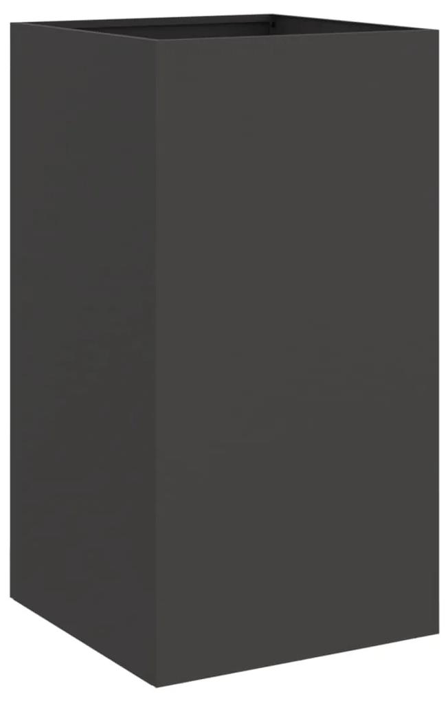 vidaXL Ζαρντινιέρα Μαύρη 42x38x75 εκ. από Χάλυβα Ψυχρής Έλασης