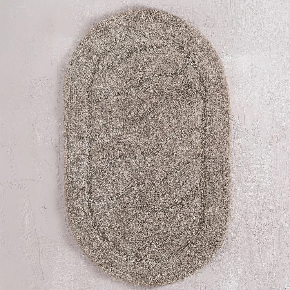 Πατάκι Μπάνιου Oval Beige Ρυθμός 60Χ90 100% Βαμβάκι