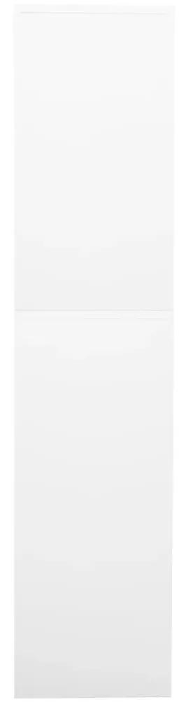 Ντουλάπα Γραφείου Λευκή 90 x 40 x 180 εκ Ατσάλι / Ψημένο Γυαλί - Λευκό
