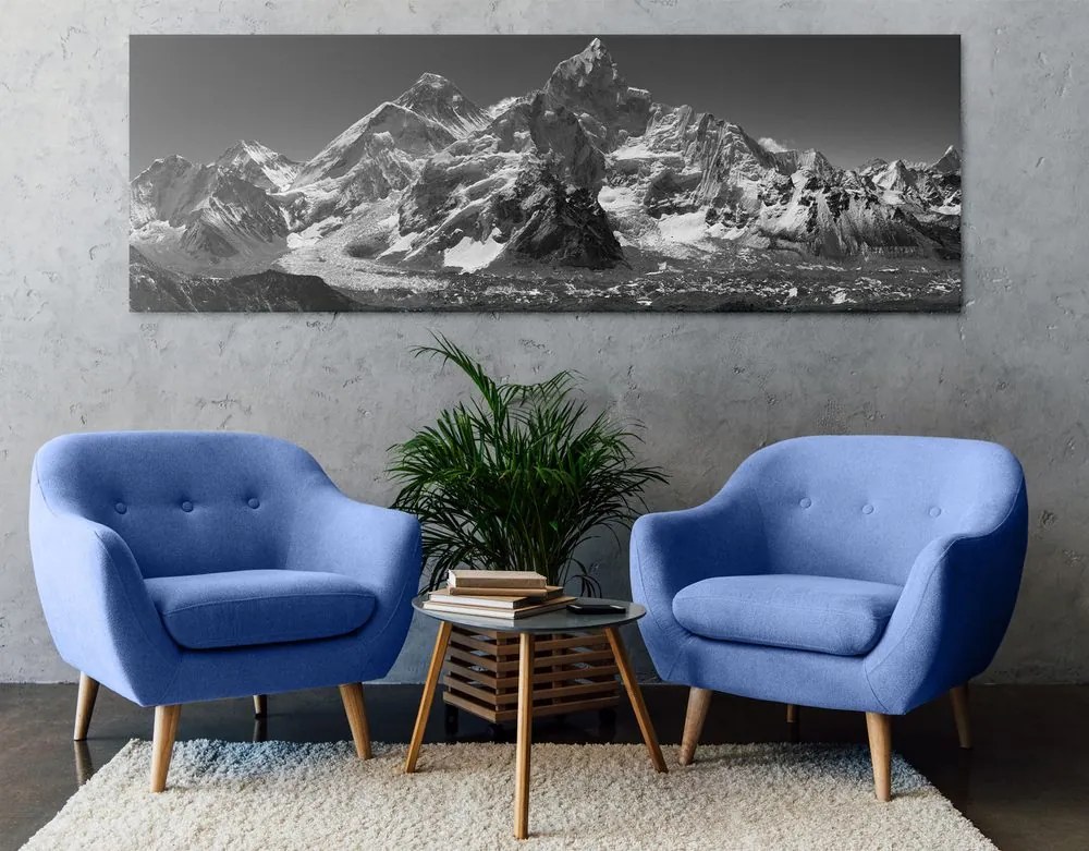Εικόνα όμορφη κορυφή του βουνού σε ασπρόμαυρο σχέδιο - 150x50