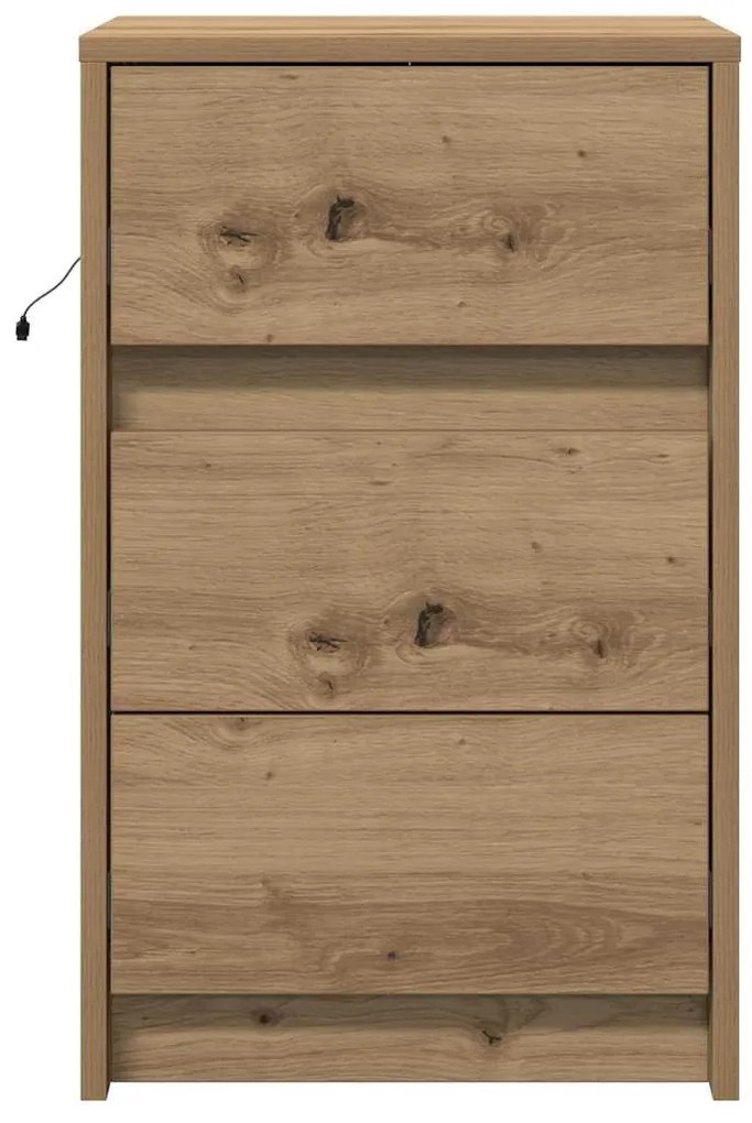 vidaXL Κομοδίνο with artisan δρυς 38 x 34 x 61 εκ. Επεξεργασμένο ξύλο