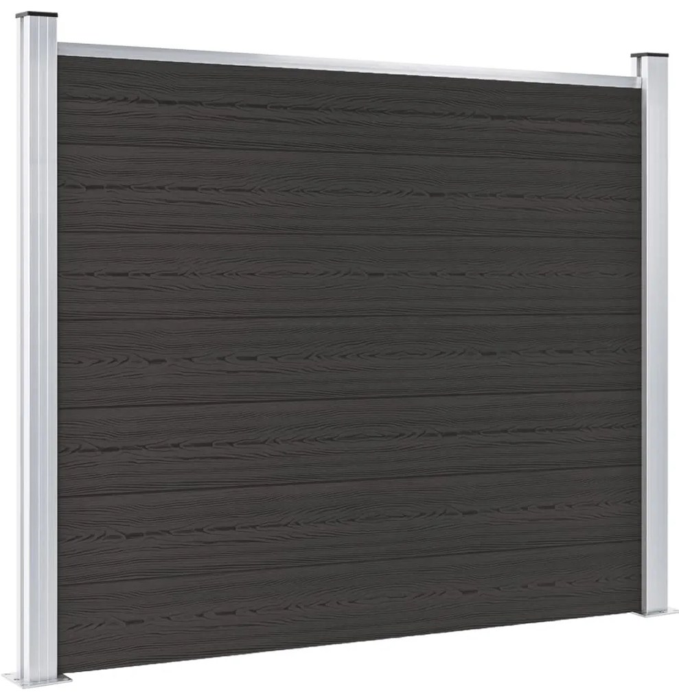 vidaXL Πάνελ Περίφραξης Μαύρο 180 x 146 εκ. από WPC