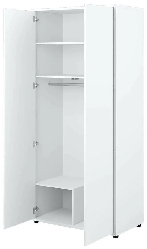 Ντουλάπα Concept Pro Lenart AH156, Άσπρο, 218x101x55cm, 95 kg, Πόρτες ντουλάπας: Με μεντεσέδες, Αριθμός ραφιών: 2, Αριθμός ραφιών: 2 | Epipla1.gr