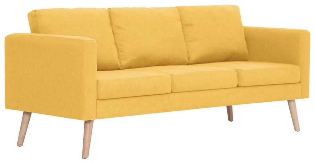 vidaXL Σετ Σαλονιού 2 Τεμαχίων Κίτρινο Υφασμάτινο