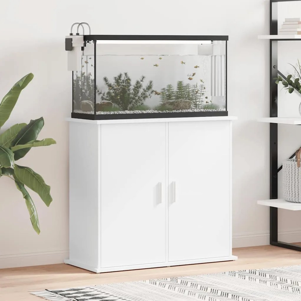 vidaXL Βάση Ενυδρείου Λευκή 81 x 36 x 73 εκ. από Επεξεργασμένο Ξύλο