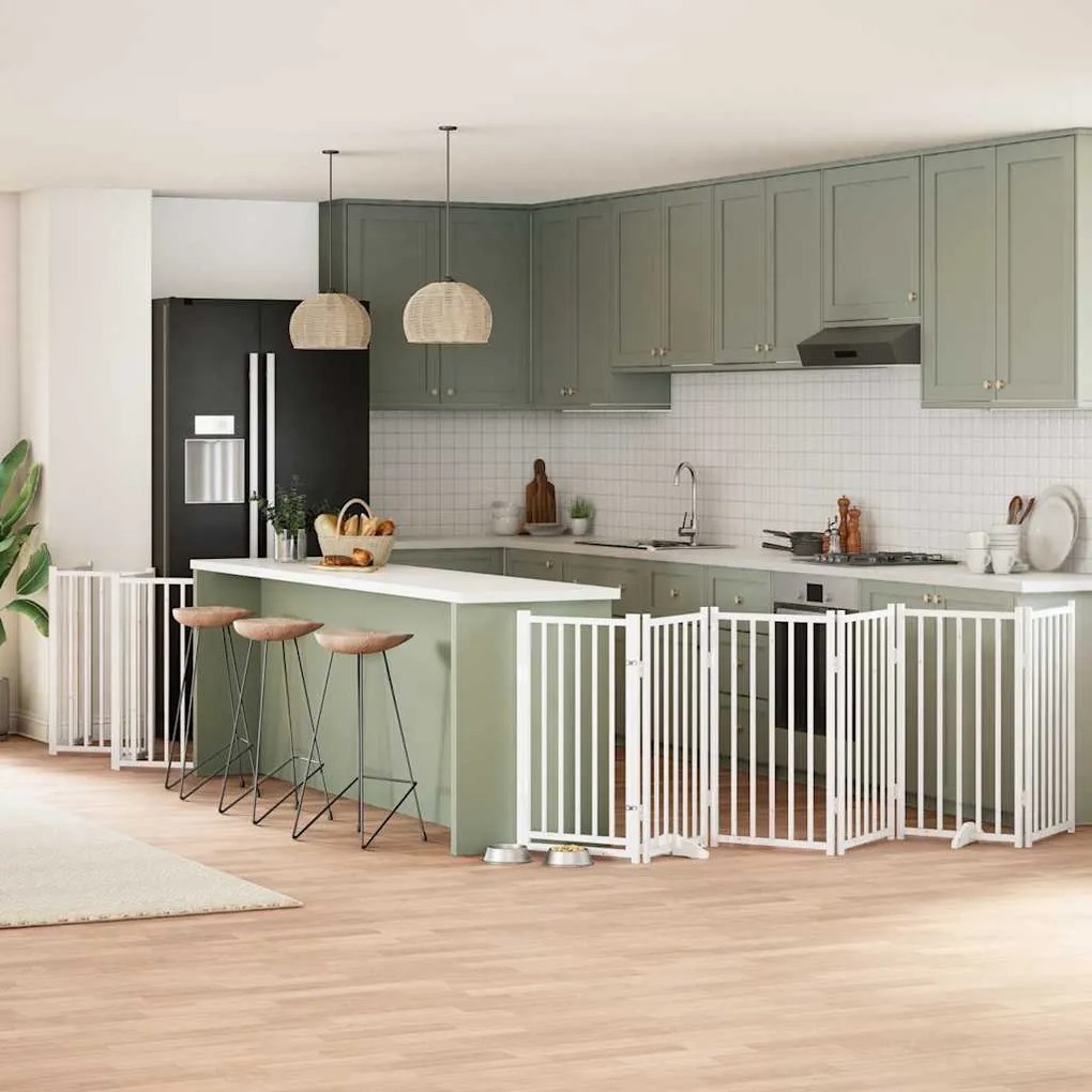 Διαχωριστικό Σκύλων/Πόρτα Πτυσσόμενο 15 Πάνελ 750εκ Ξύλο Λεύκας