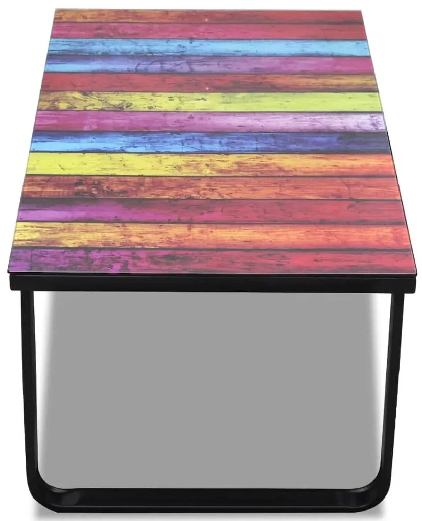 vidaXL Τραπεζάκι Σαλονιού με Εκτύπωση Ουράνιου Τόξου Γυάλινη Επιφάνεια