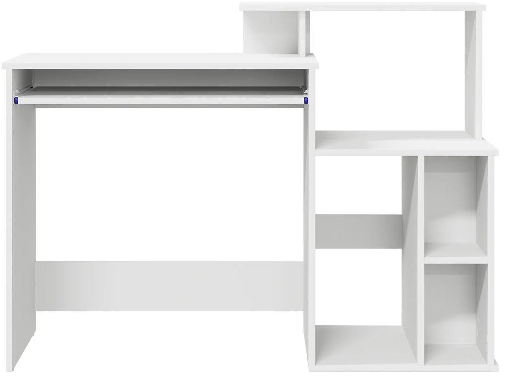 vidaXL Γραφείο με Αποθήκευση Λευκό 120.5x44x88.5 εκ Επενδυμένο Ξύλο
