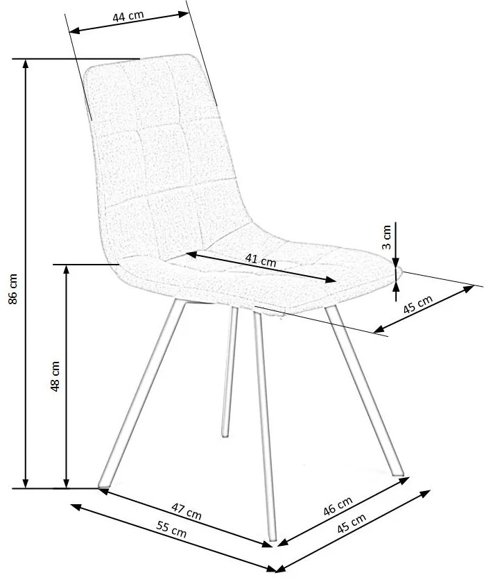 K402 chair, color: grey DIOMMI V-CH-K/402-KR-POPIEL