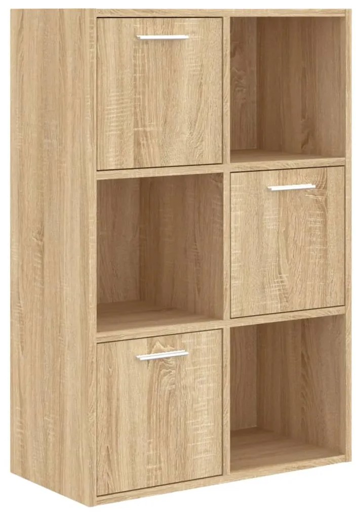 vidaXL Ραφιέρα με Ντουλάπια Sonoma Δρυς 60 x 29,5 x 90 εκ. Επεξ. Ξύλο