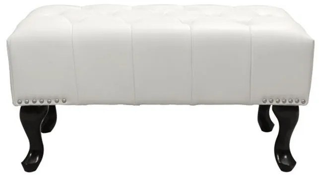 Ταμπουρέ Υποπόδιο ΕΜΜΑ τύπου CHESTERFIELD PU Λευκό ματ 80x44x39Y εκ. 80x44x39 εκ.