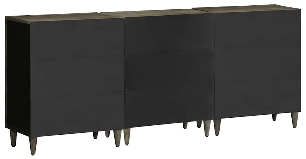 vidaXL 3 τεμαχίων Sideboards ανοιχτό γκρι μασίφ ξύλο Mango