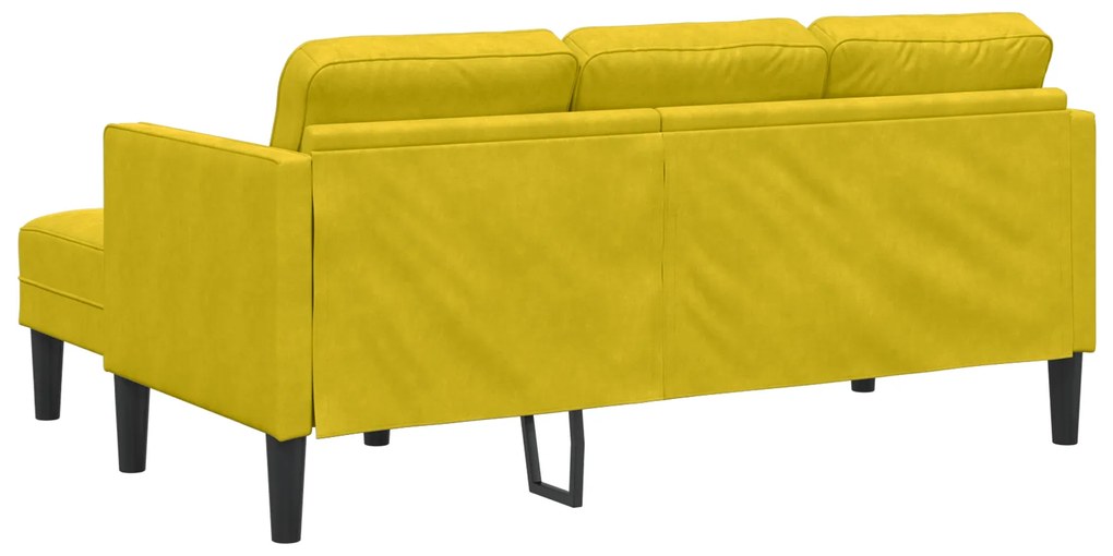 vidaXL Γωνιακός Καναπές Κίτρινος 173x131x67 εκ. Βελούδο