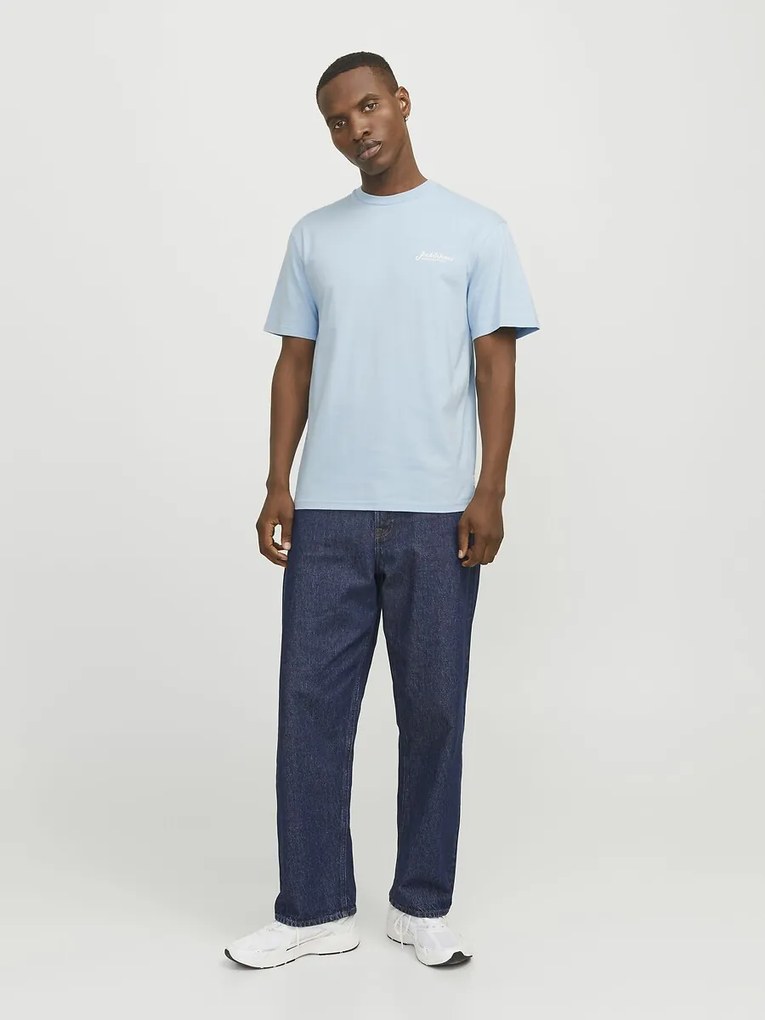 Μονόχρωμη μπλούζα με στρογγυλή λαιμόκοψη