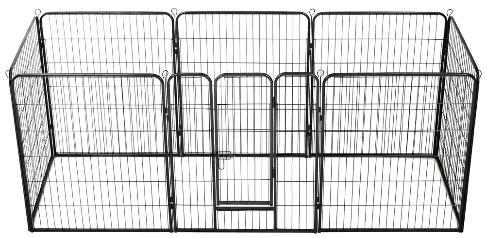 Πάρκο Σκύλου με 8 Πάνελ Μαύρο 80 x 100 εκ. Ατσάλινο