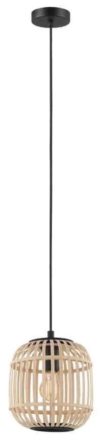 Φωτιστικό Οροφής Κρεμαστό Bordesley 43231 Natural-Black Eglo Metal,Wood