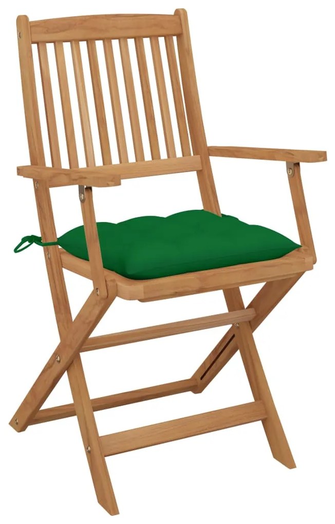 vidaXL Καρέκλες Κήπου Πτυσσόμενες 6 τεμ Μασίφ Ξύλο Ακακίας &amp; Μαξιλάρια