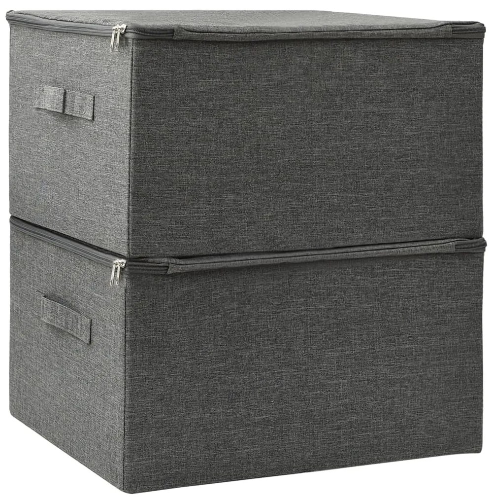 vidaXL Κουτιά Αποθήκευσης 2 τεμ. Ανθρακί 43 x 34 x 23 εκ. Υφασμάτινα