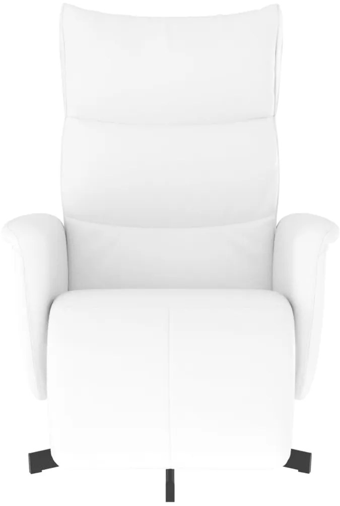 vidaXL Πολυθρόνα Ανακλινόμενη με Υποπόδιο Λευκή από Συνθετικό Δέρμα