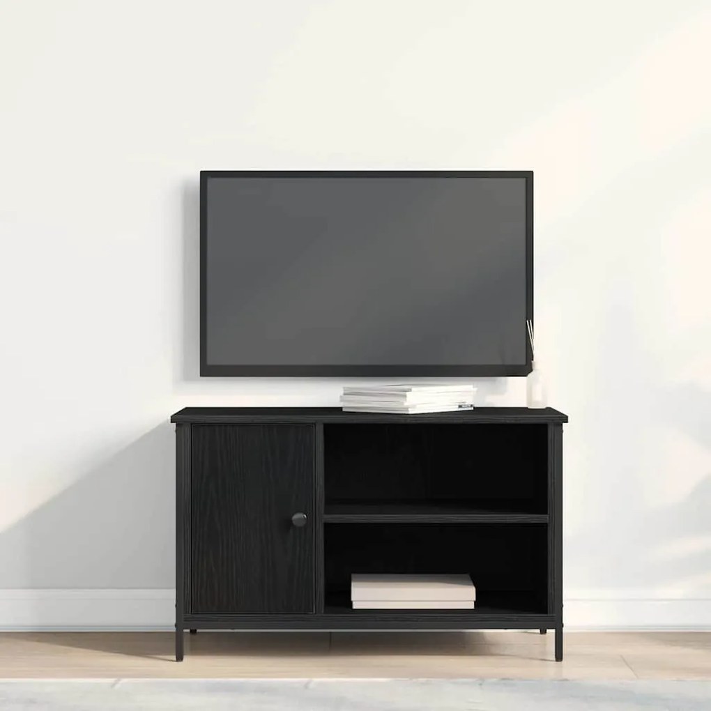 vidaXL Ντουλάπι TV Μαύρη δρυς 80 x 40 x 50 cm Επεξεργασμένο ξύλο