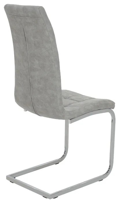 Καρέκλα Darrell pakoworld pu αντικέ γκρι-βάση χρωμίου 42x49x106εκ