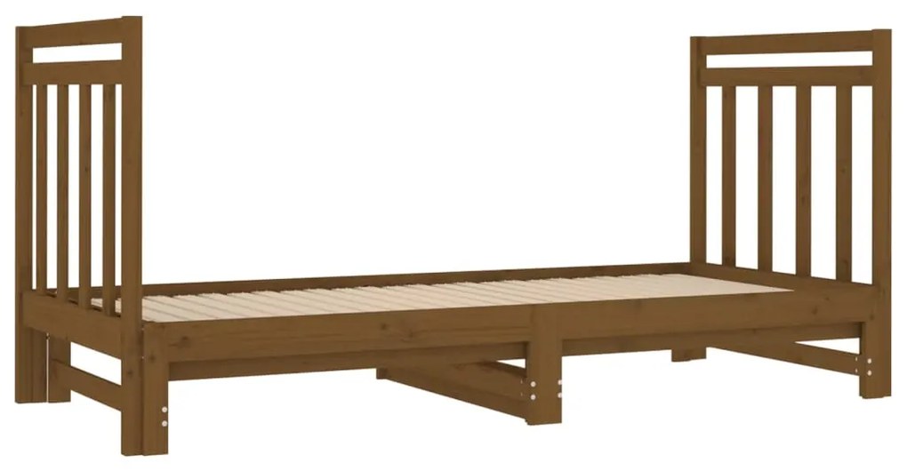vidaXL Καναπές Κρεβάτι Συρόμενος Μελί 2x(90x190) εκ. Μασίφ Ξύλο Πεύκου