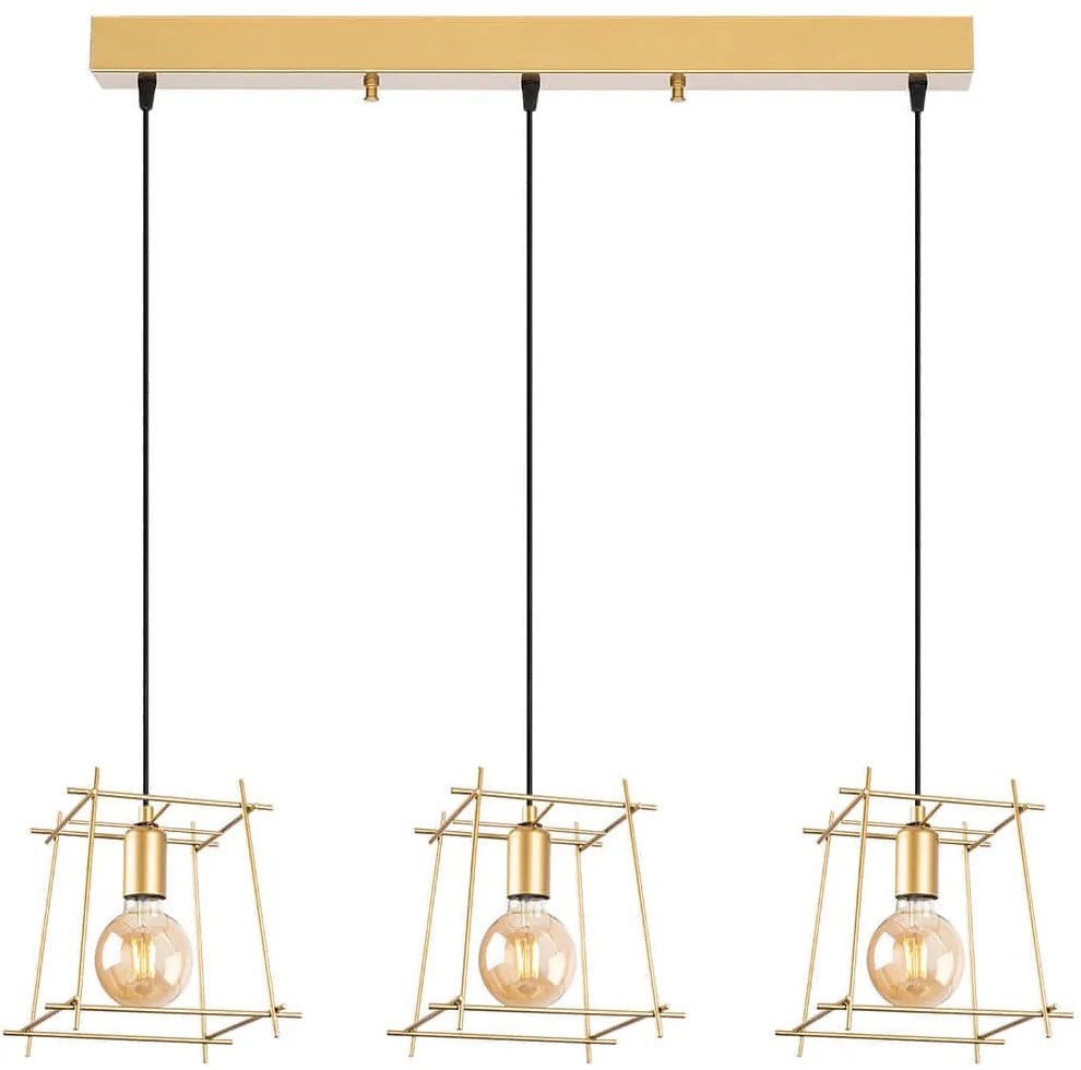 Φωτιστικό Οροφής - Ράγα Coman 942FLG1423 101x24x122cm 3xE27 40W Gold Opviq