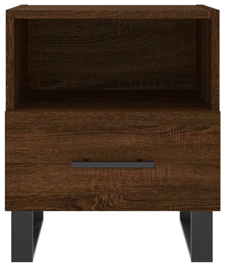 vidaXL Κομοδίνα 2 τεμ. Καφέ Δρυς 40 x 35 x 47,5 εκ. από Επεξεργ. Ξύλο