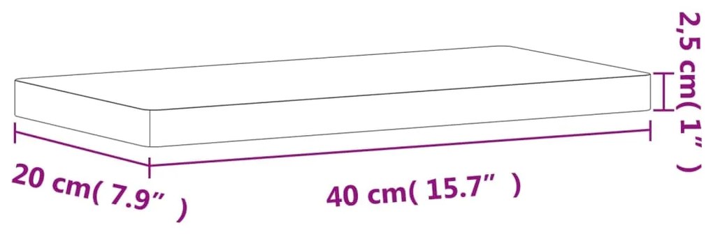 ΡΑΦΙ ΤΟΙΧΟΥ 40X20X2,5 ΕΚ. ΑΠΟ ΜΑΣΙΦ ΞΥΛΟ ΟΞΙΑΣ 356013